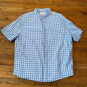 Southern Tide XXL 100% Cotton SS Blue Check Button Down